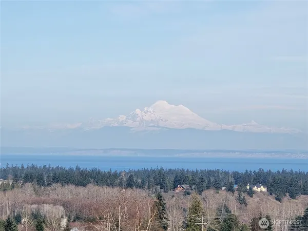 a view of lake and mountain
