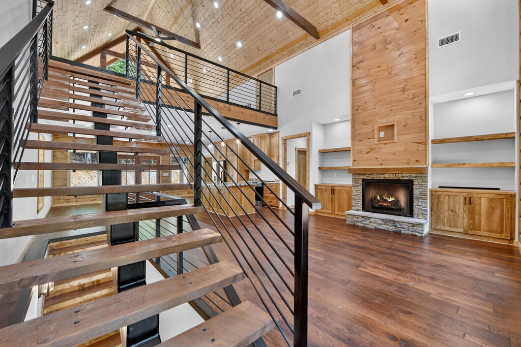 200 West Goldmine Road Ellijay, GA 30536 - Photo 27 of 67 Open riser staircase w/modern cable railing