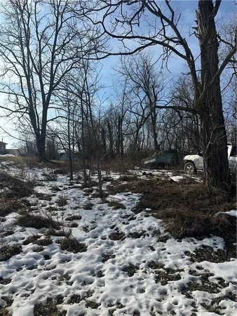 a view of yard covered with snow