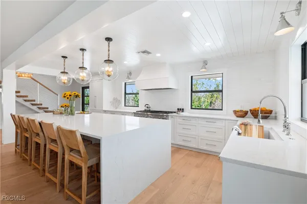 a view of kitchen and living room
