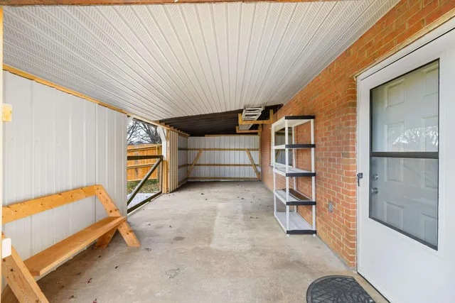 a view of a balcony with an outdoor space