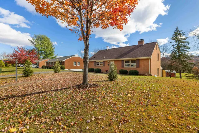 a front view of house with a yard