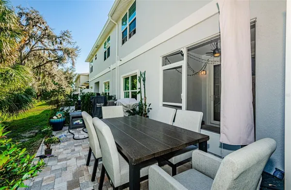 a outdoor space with furniture