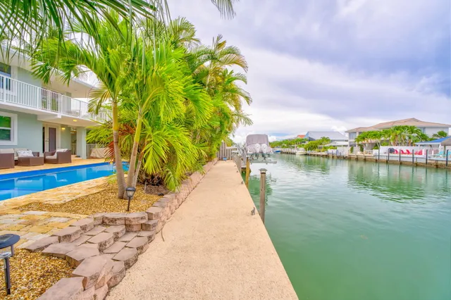 a view of a lake with a house