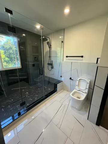 a view of a lake with a yard