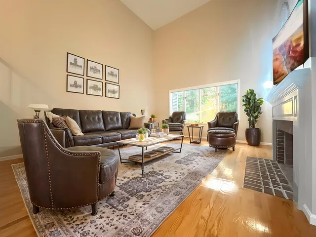 a living room with furniture and a couch