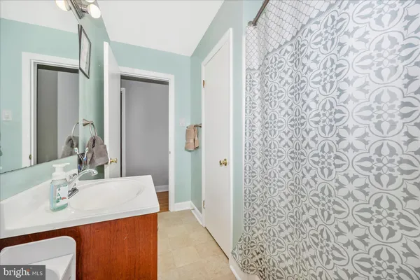 a view of a hallway with closet