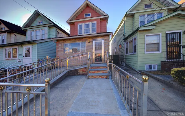 a front view of a house with balcony