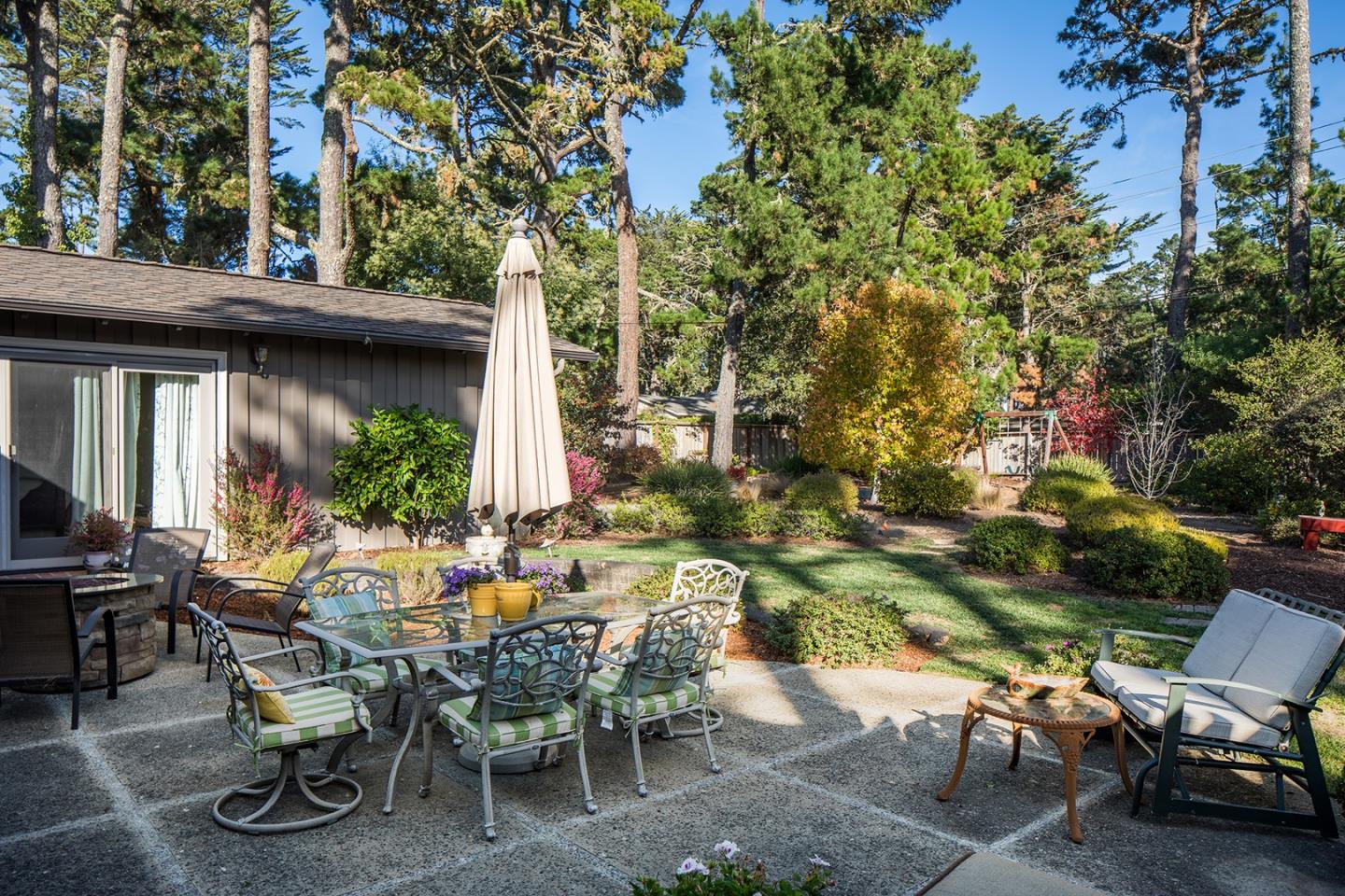 4117 Sunridge Road Pebble Beach, CA 93953 - Photo 23 of 30 a view of a tables and chairs in a patio