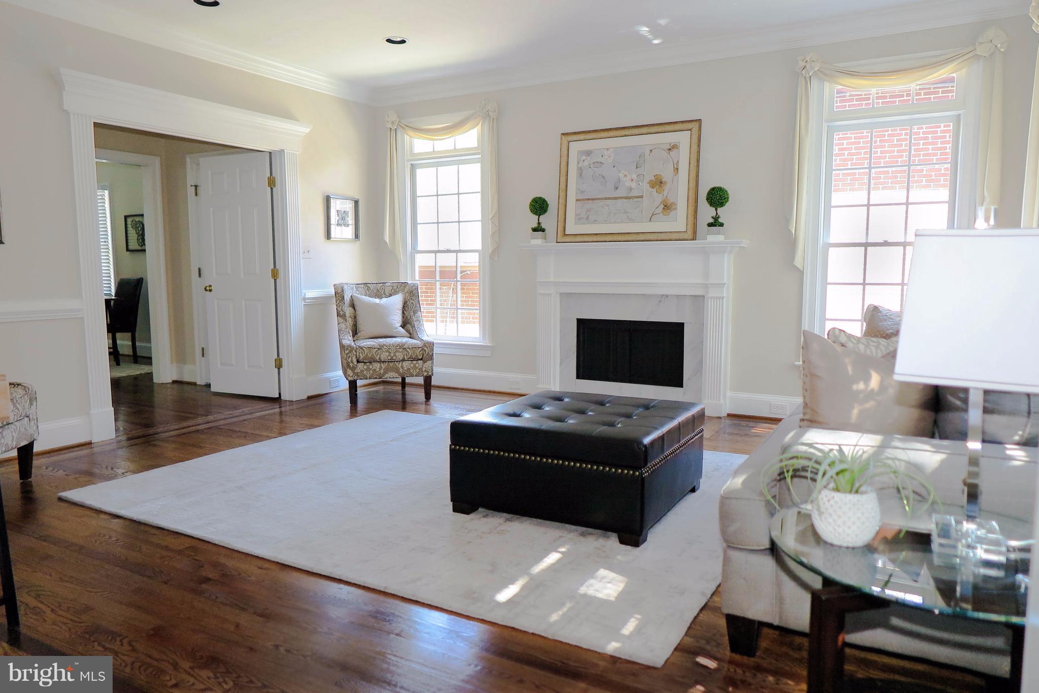 4003 Jones Bridge Road Chevy Chase, MD 20815 - Photo 4 of 30 Living Room with Fireplace