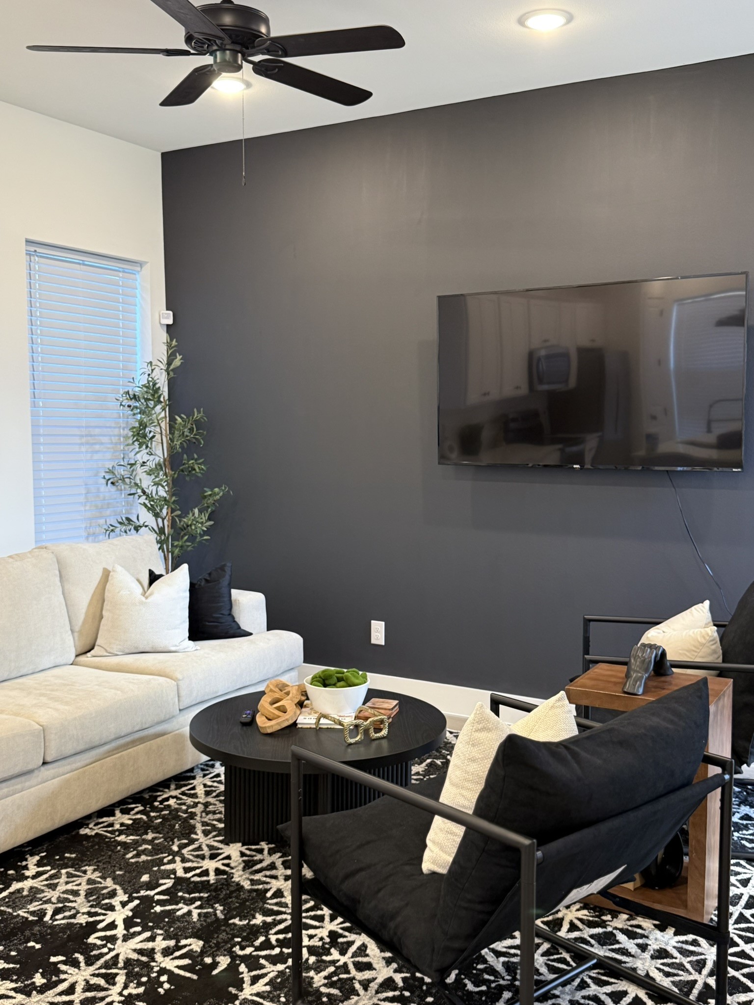 5527 Denmark Street, Unit B Houston, TX 77028 - Photo 38 of 40 a living room with furniture and a flat screen tv