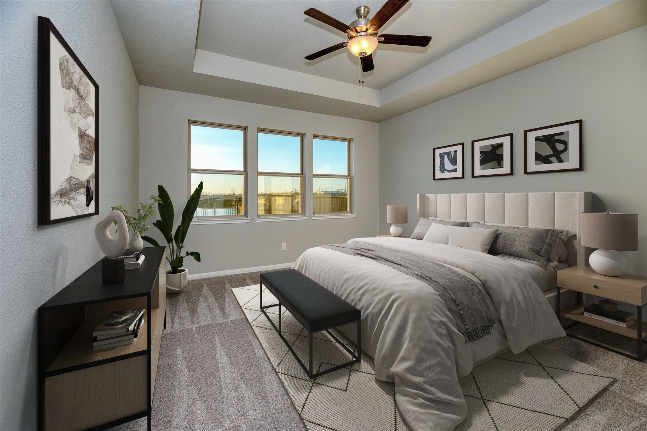 21122 Sunlight Grv Drive Rosharon, TX 77583 - Photo 4 of 45 a bedroom with a large bed and a chandelier