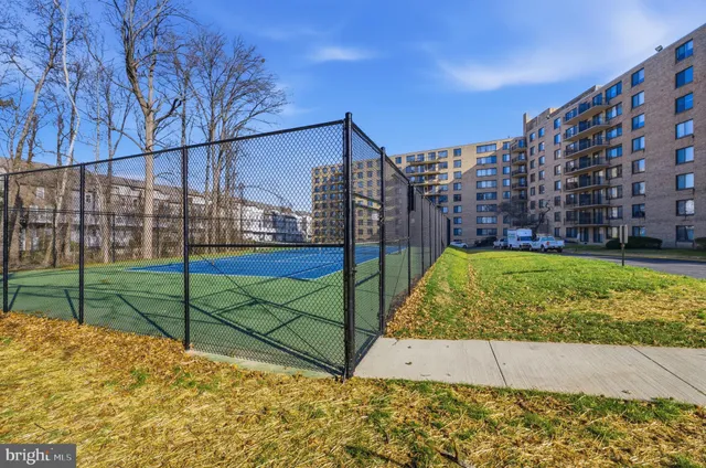 a view of a backyard with wooden fence