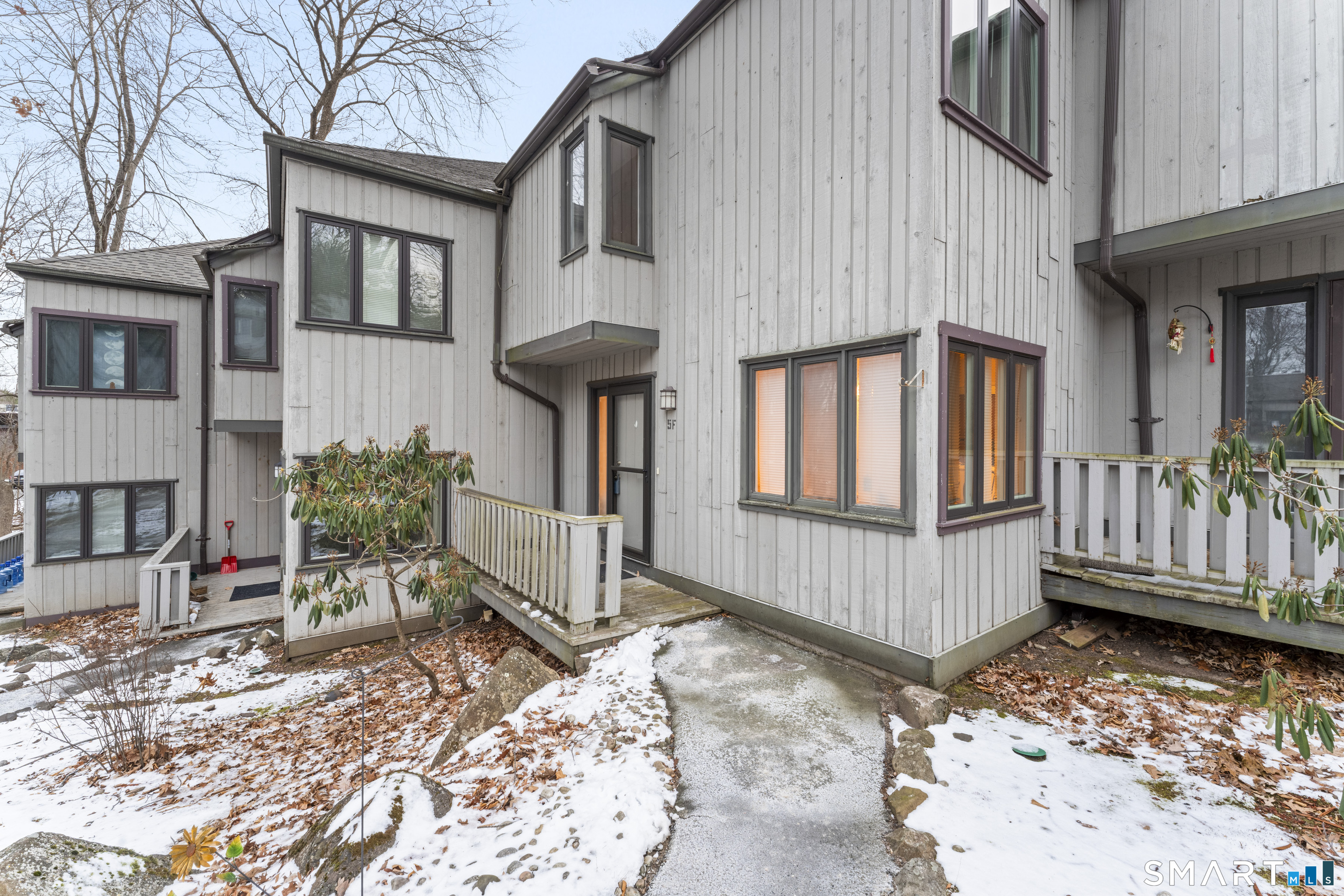a front view of a house with a balcony