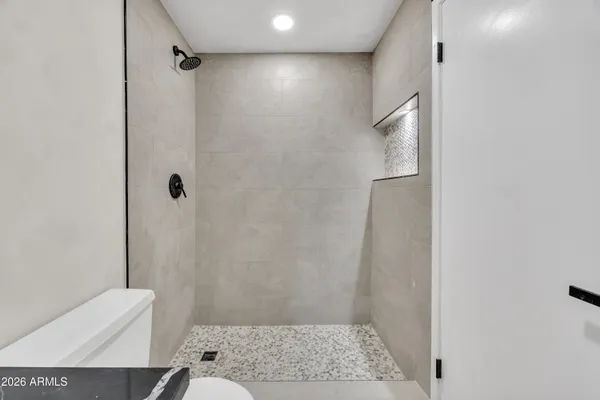 a bathroom with a shower