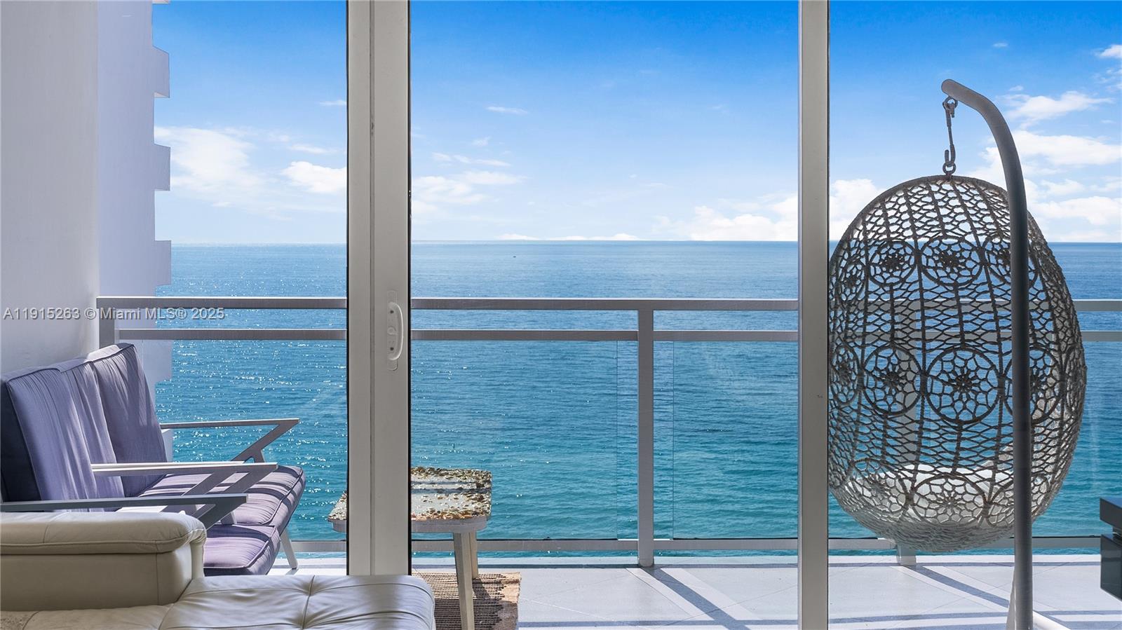 2030 South Ocean Drive, Unit 1716 Hallandale Beach, FL 33009 - Photo 3 of 15 a view of a balcony with furniture
