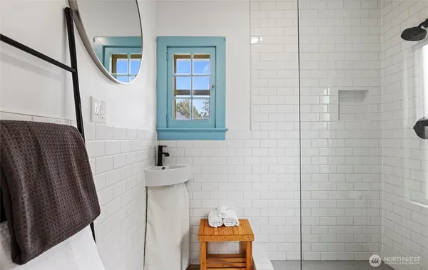 a bathroom with a shower