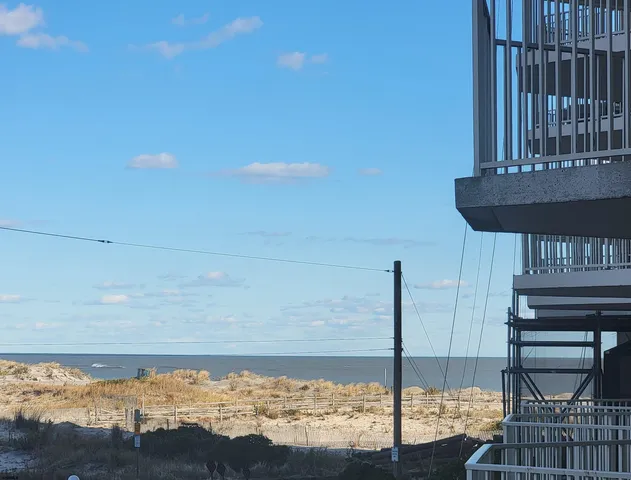 a view of ocean from a balcony