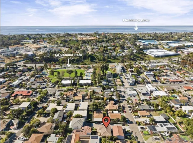 an aerial view of a city