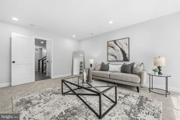 a living room with furniture