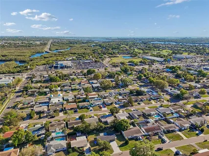 an aerial view of multiple house