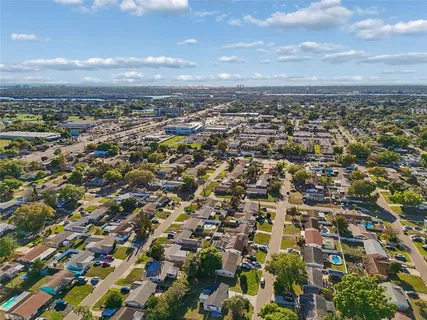 an aerial view of multiple house