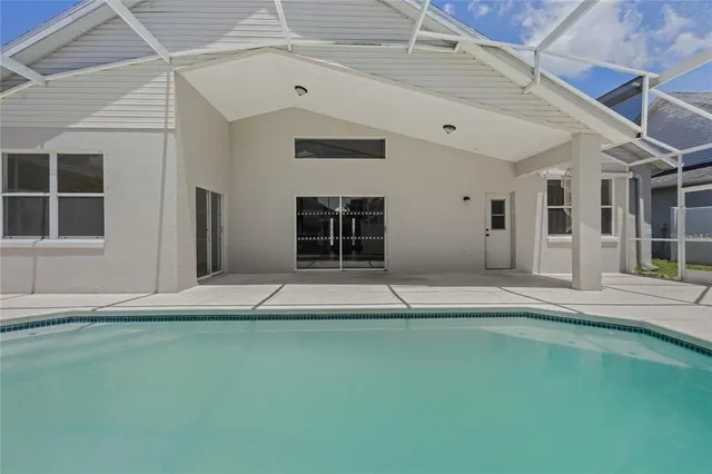 a house with a swimming pool