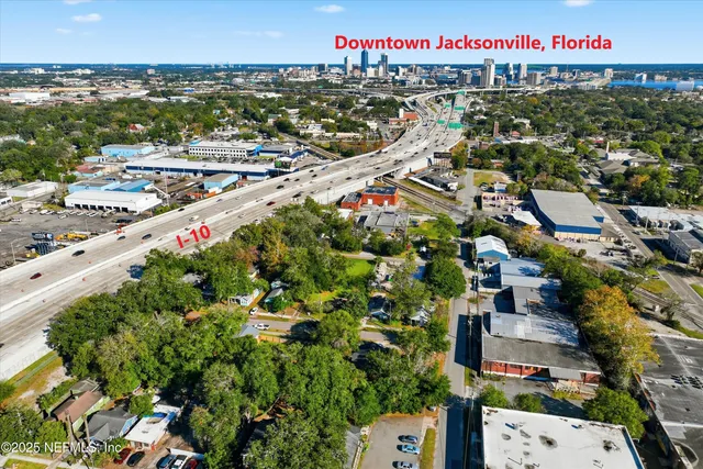 an aerial view of multiple house