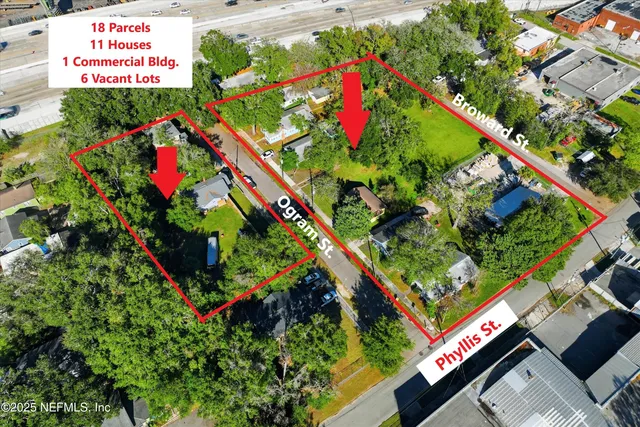 a row of palm trees in front of house