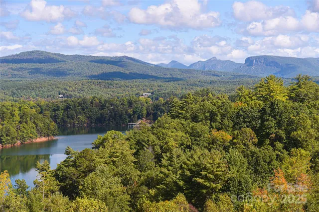 a view of lake with mountain