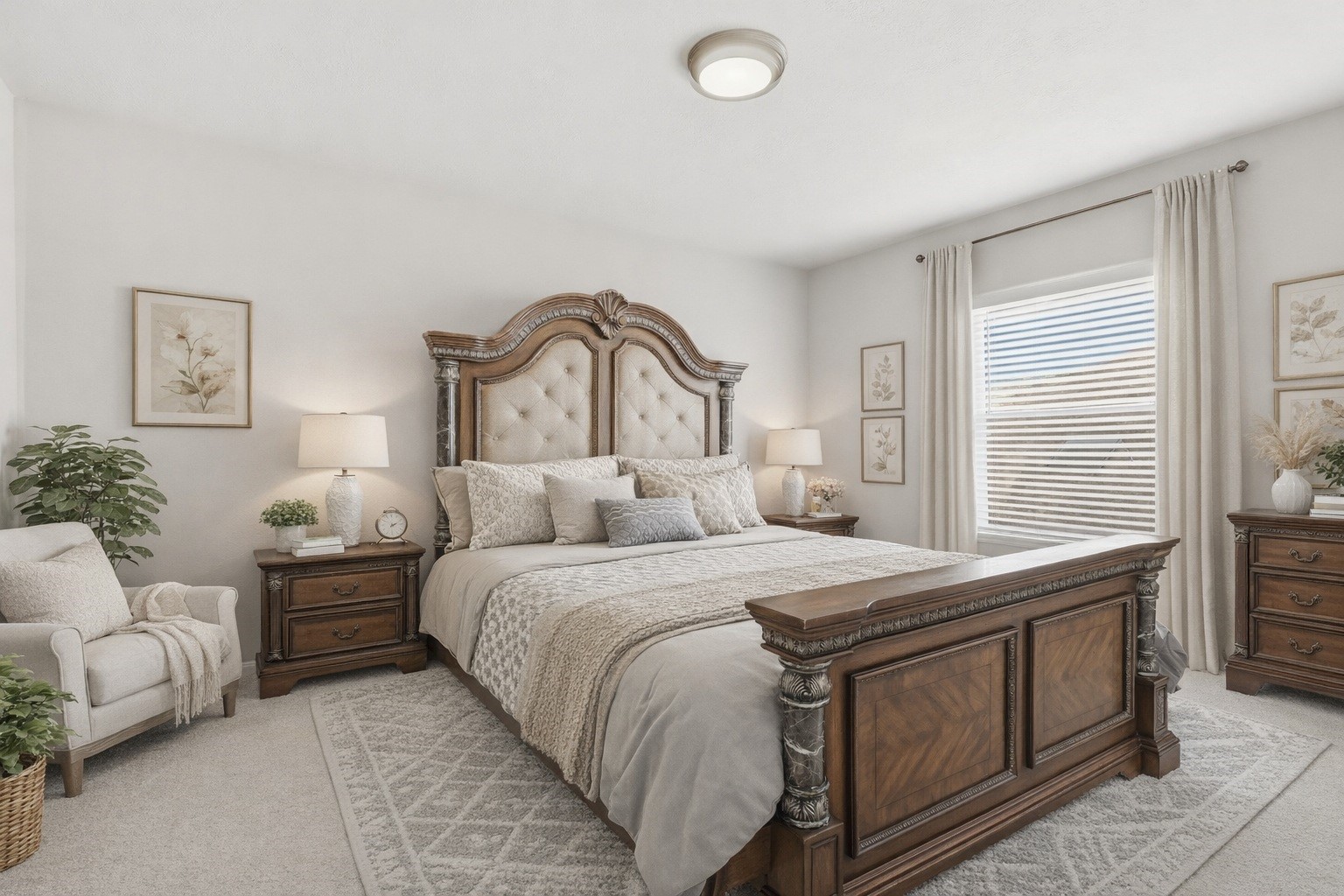 17406 North Riata Lake Cypress, TX 77433 - Photo 18 of 33 Secondary bedroom with arched window, soft natural light, and a comfortable layout (virtually staged).