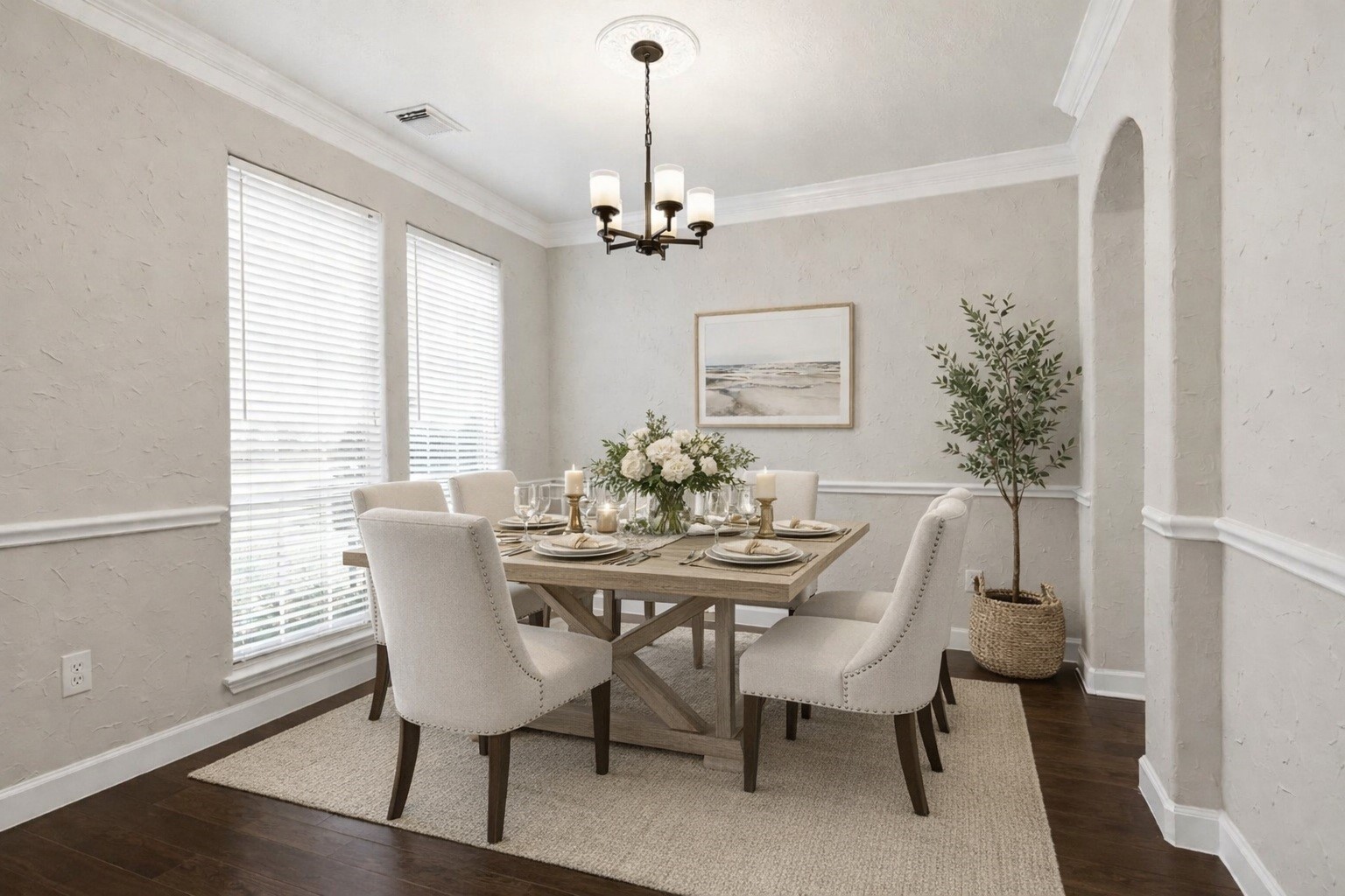 17406 North Riata Lake Cypress, TX 77433 - Photo 5 of 33 Dedicated dining room with rich flooring and natural light (virtually staged).