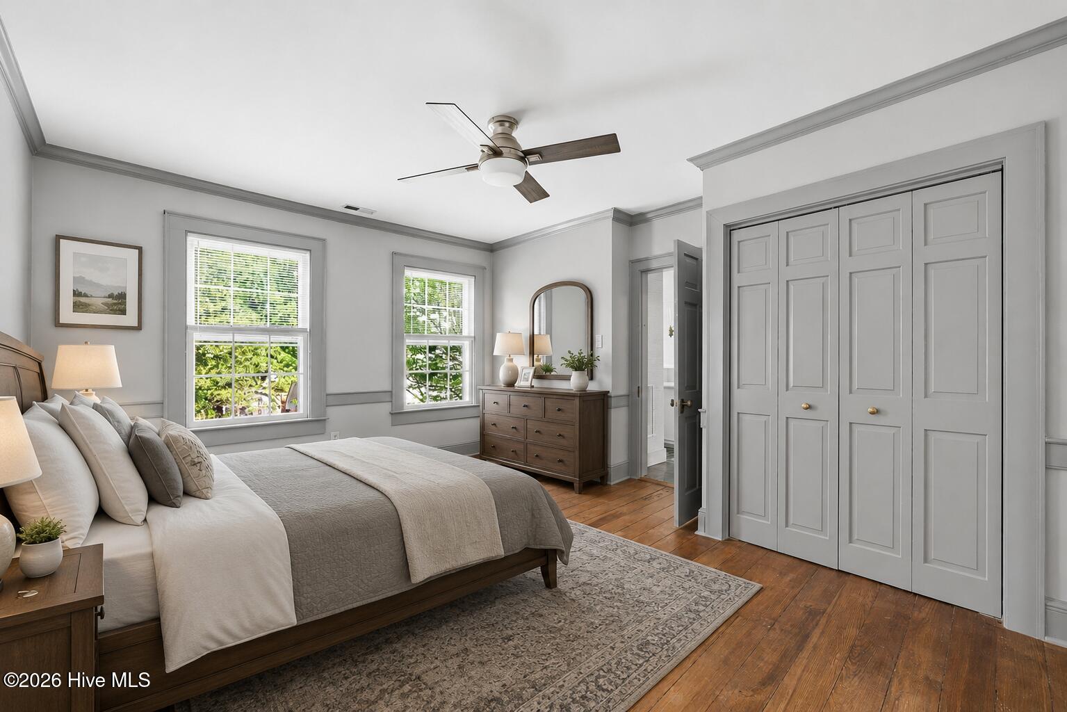 804 Pollock Street New Bern, NC 28562 - Photo 34 of 47 Guest Bedroom virtually staged and painted gray.