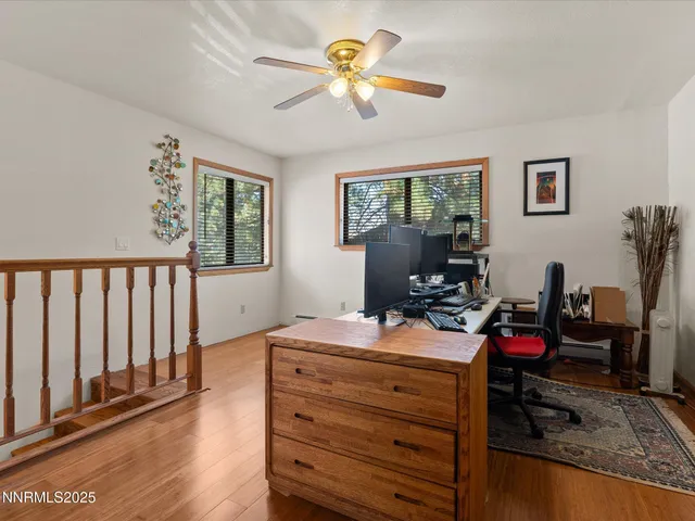 a view of backyard with green space