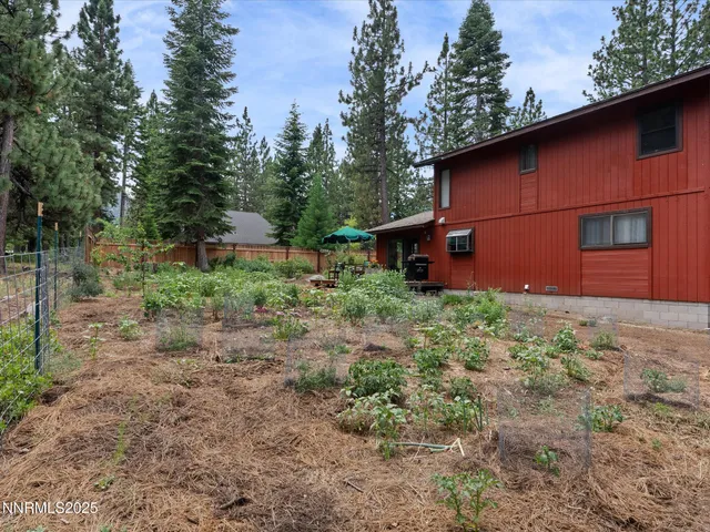 an outdoor space with a patio
