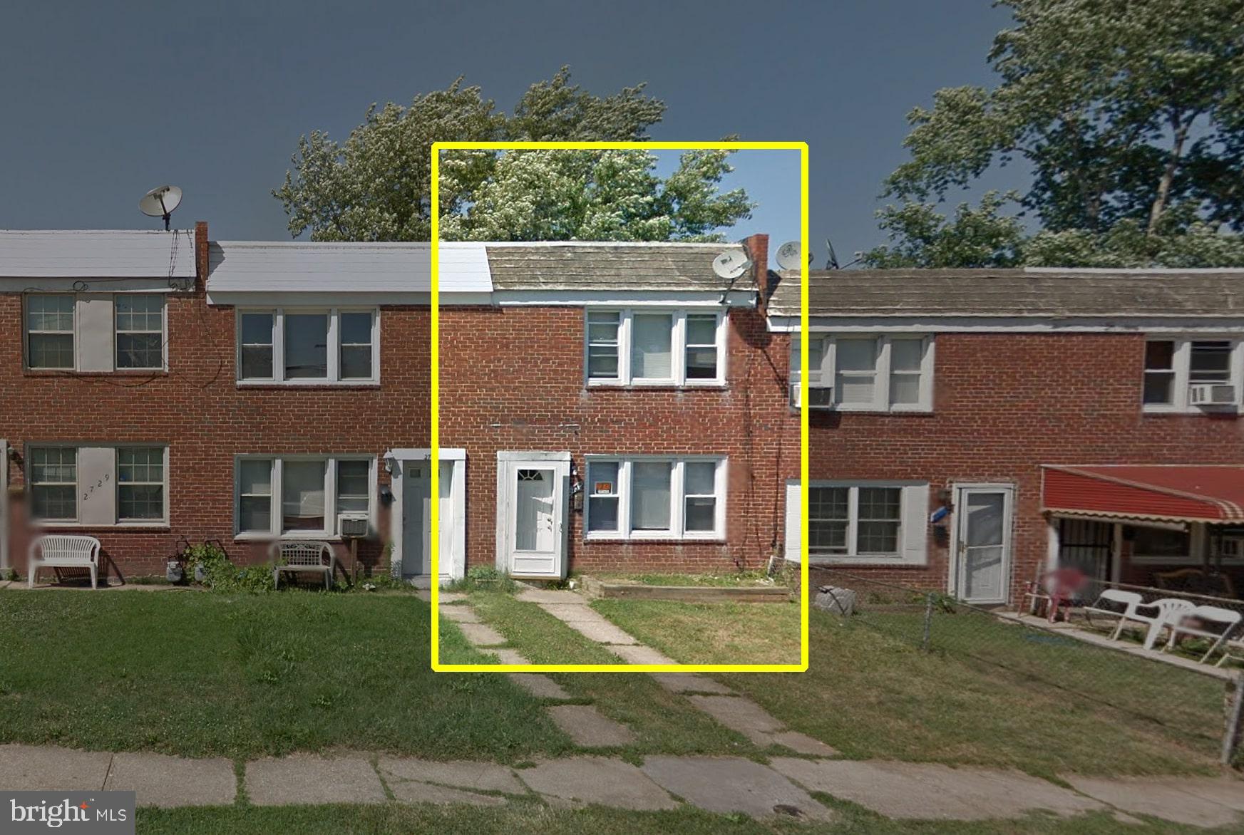 front view of a brick house