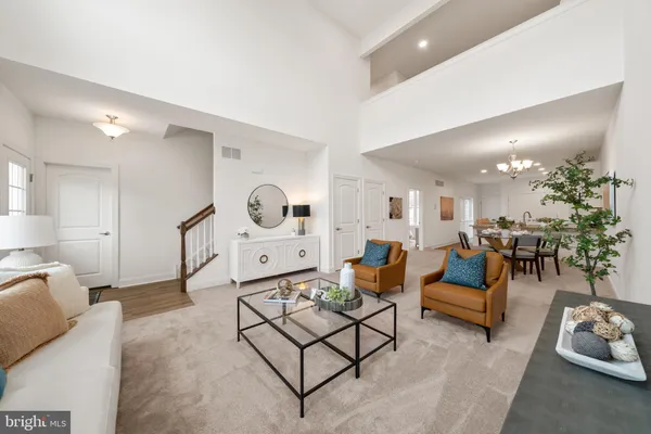 a living room with furniture