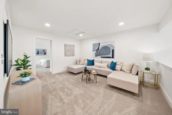 a living room with furniture