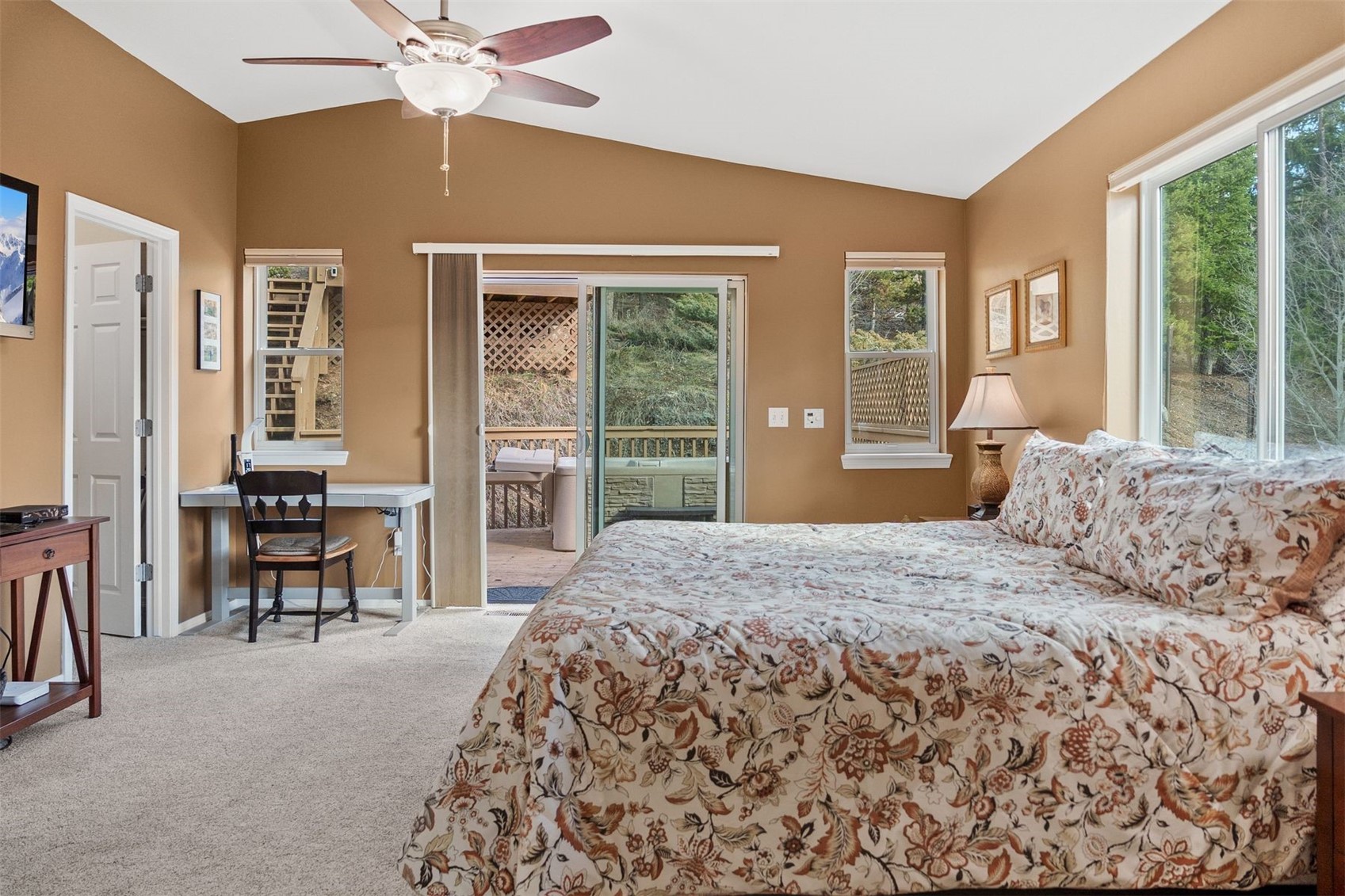 588 Alpine Road Dillon, CO 80435 - Photo 21 of 41 Primary Suite has direct access to the Deck and Hot Tub.