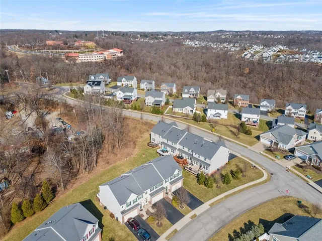 an aerial view of multiple house
