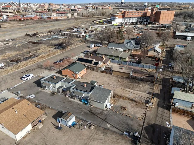 an aerial view of a city