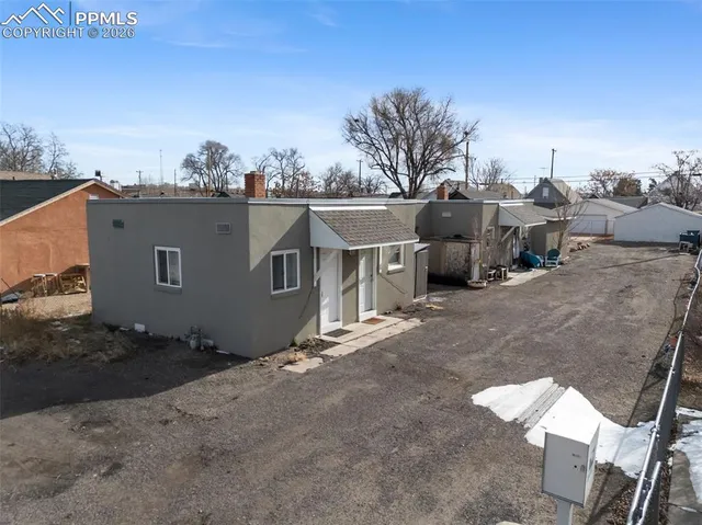 a view of a house with a outdoor space