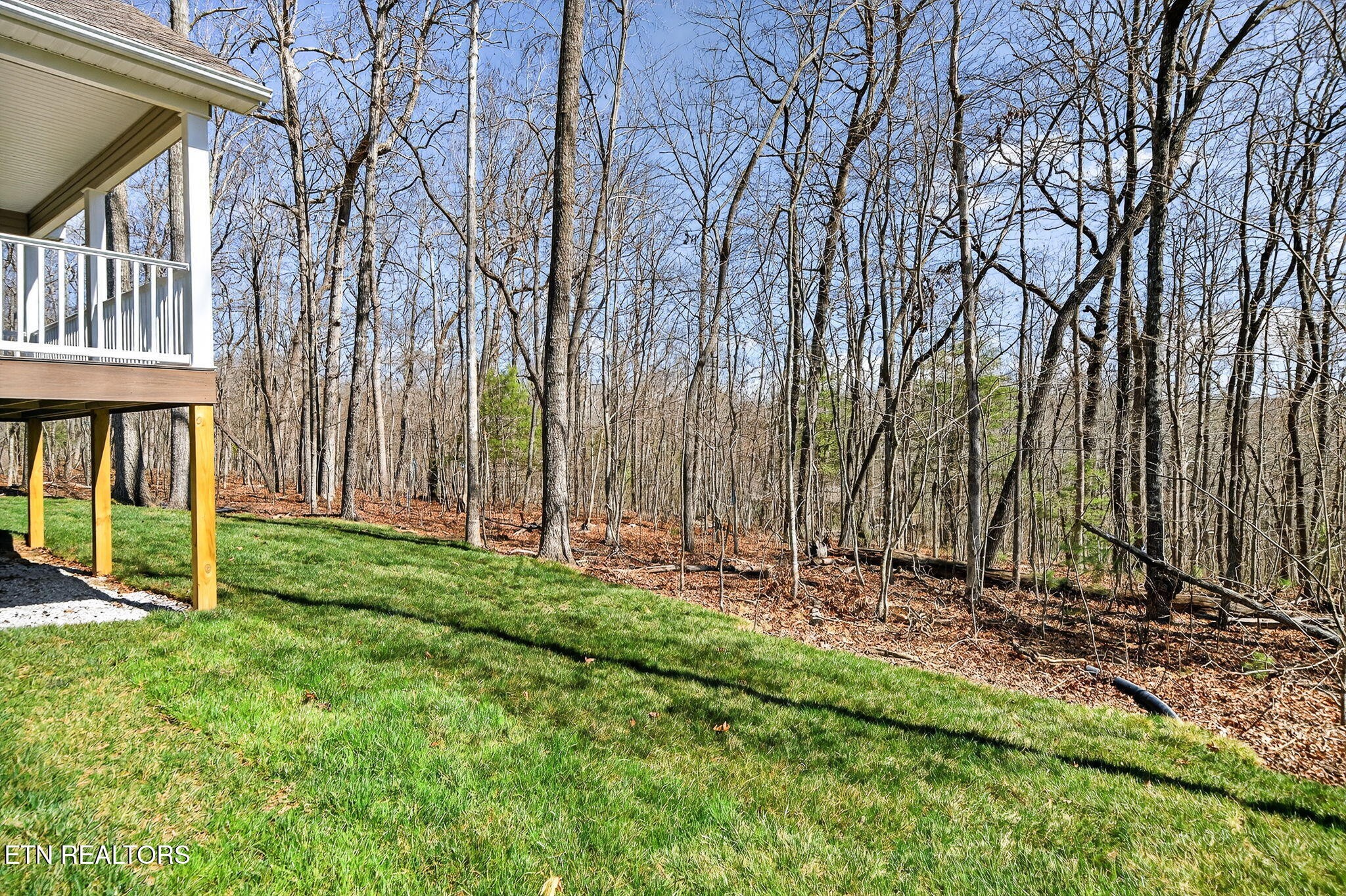 105 Peebles Road Crossville, TN 38558 - Photo 32 of 40 a view of a backyard with wooden fence and large trees