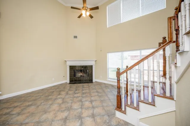 a view of an entryway with staircase