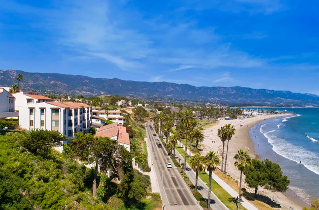 a view of a city with ocean view