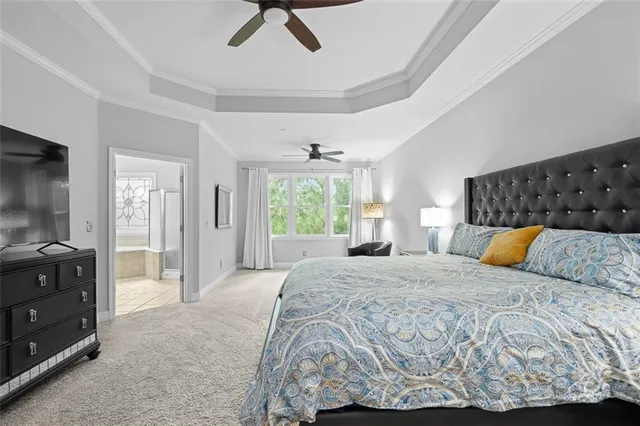 a bedroom with a bed and a walk in closet