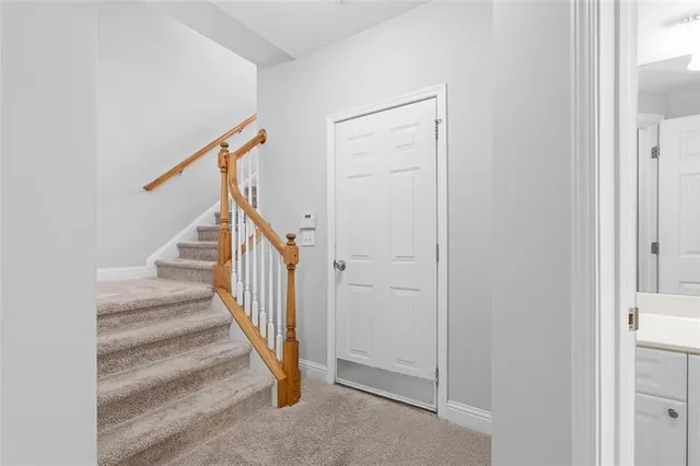 a garden view with a seating space