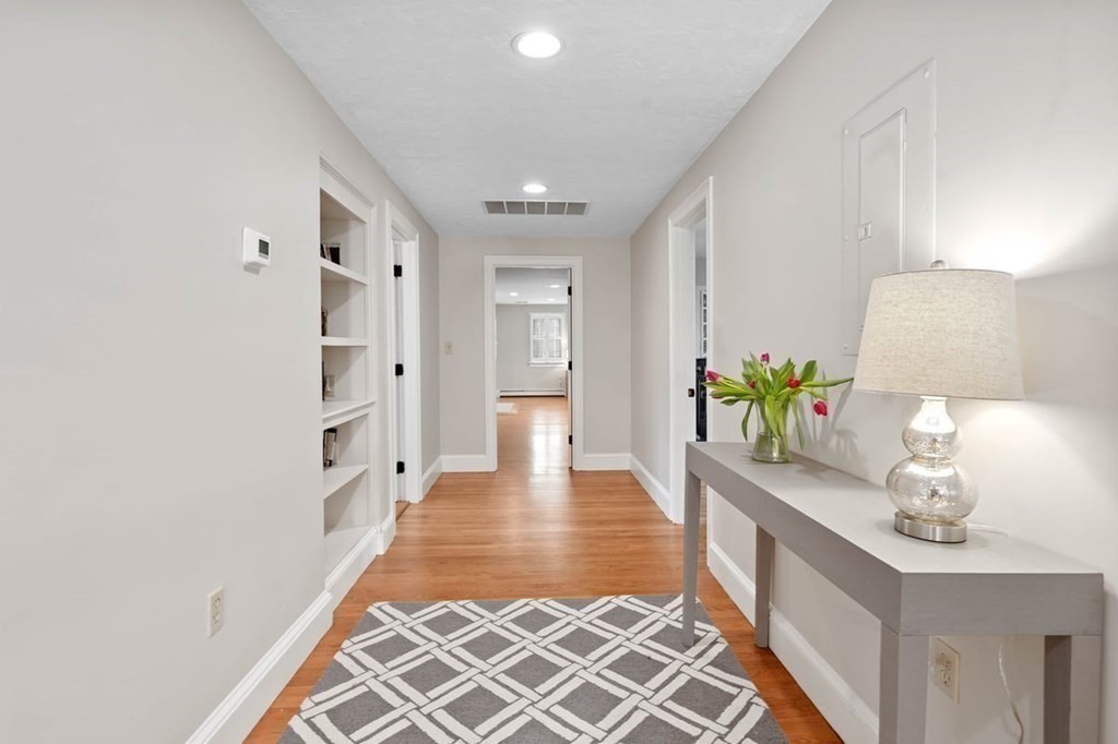 10 Union Street Hingham, MA 02043 - Photo 20 of 40 a hallway with painting and wooden floor