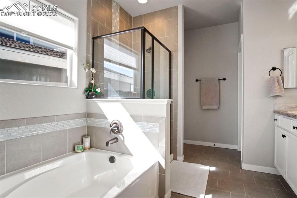 10052 Bracknell Place Peyton, CO 80831 - Photo 17 of 36 a bathroom with a bathtub and a sink