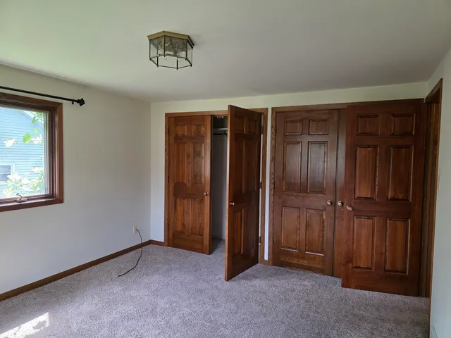 an empty room with closet